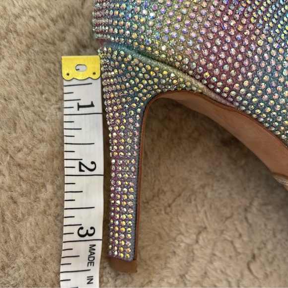 Badgley Mischka Godiva Diamond Pointed Toe Pumps In Rainbow Size 8 1/2 - Picture 10 of 13